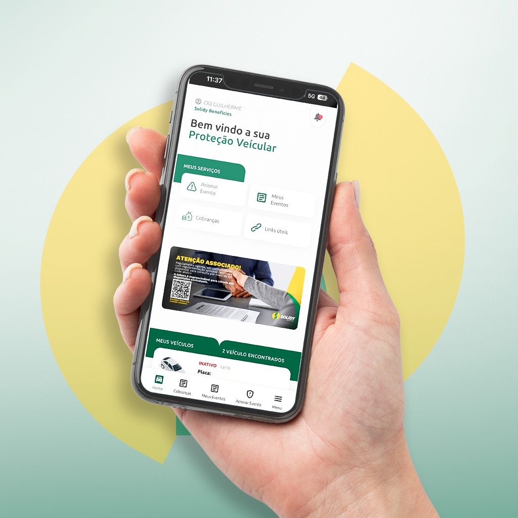 App Solidy na palma da mão